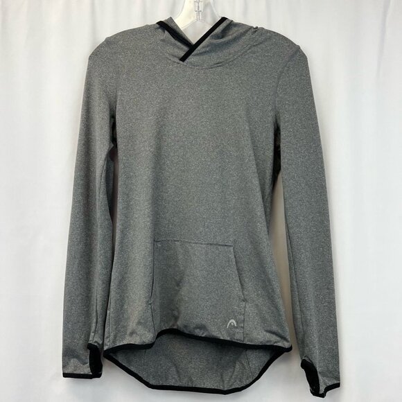 Head Womens Hoodie Sweatshirt Gray Pullover Heathered Long Sleeve Pockets XS - Picture 1 of 10